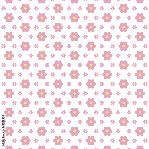 Flowers background pattern seamless on white