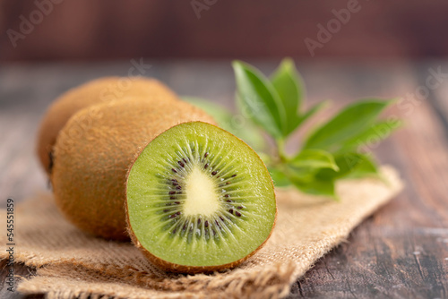 A half of fresh green kiwi