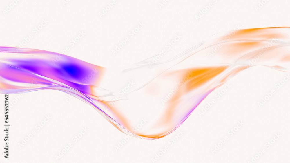 Abstract fluid 3d render holographic iridescent neon curved wave in motion bright background. Gradient design element for banners, backgrounds, wallpapers and covers.