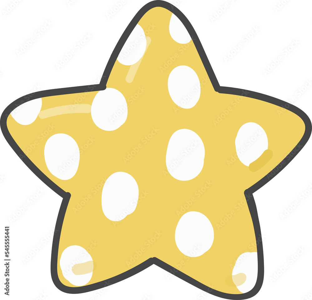 cute polka dot yellow star cartoon doodle hand drawn cute polka dot yellow star cartoon doodle hand drawn
