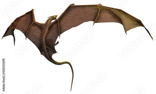 3D Rendered Fantasy Dragon Isolated on Transparent Background - 3D Illustration