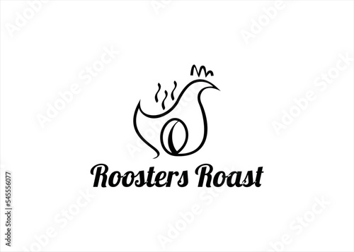 chicken roaster coffee logo design cafe restaurant