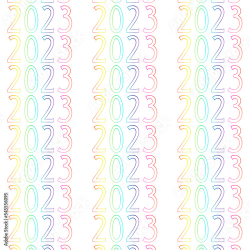 Seamless pattern of number of new year 2023 © Aida Servi
