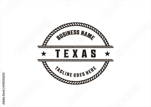 Simple Texas logo design template vintage retro