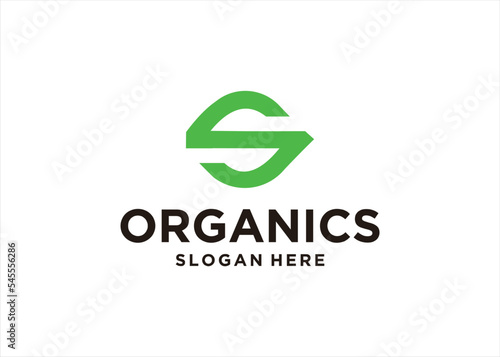 s logo design nature herbal leaf organics concept