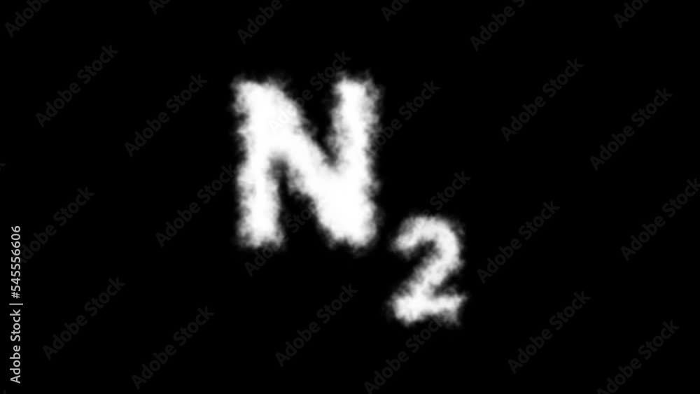 N2 or Nitrogen Molecule Symbol Smoke Cloud Text Effects Animation on Black Background and Green Screen N2 or Nitrogen Molecule Symbol Smoke Cloud Text Effects Animation on Black Background and Green Screen