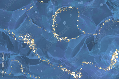 Luxury Alcohol Ink with Glitter Background 