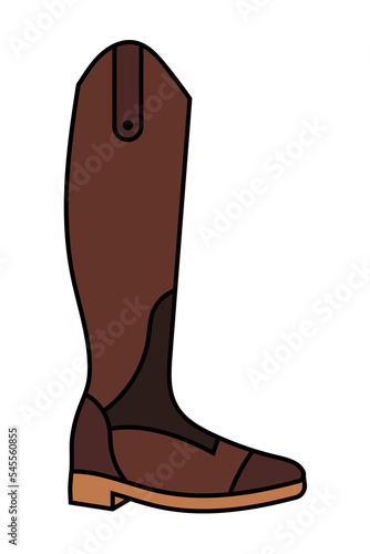 High riding boots pictogram vector illustration.