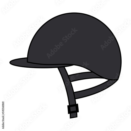 Equestrian riding helmet pictogram vector illustration.