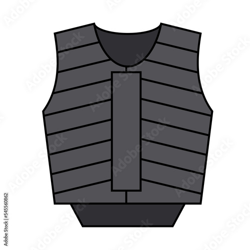 Equestrian safety vest pictogram vector illustration.