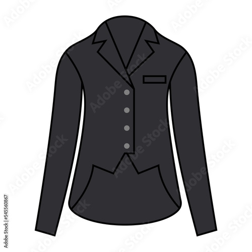 Equestrian show jacket pictogram vector illustration.