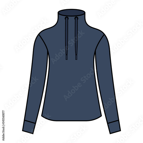 Sweatshirt with high collar pictogram vector illustration.