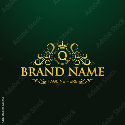 Modern and unique luxury letter Q initials logo design