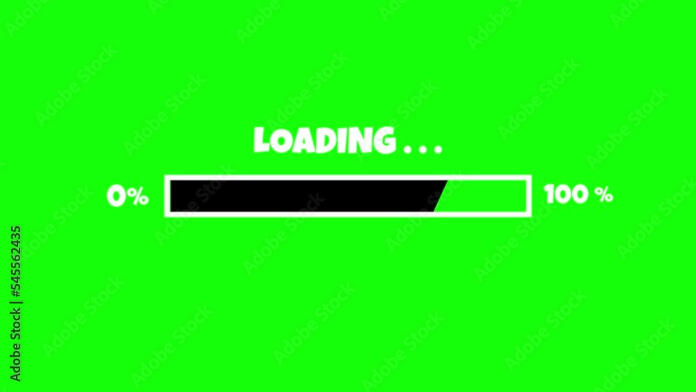 Green screen load with black bar Green screen load with black bar