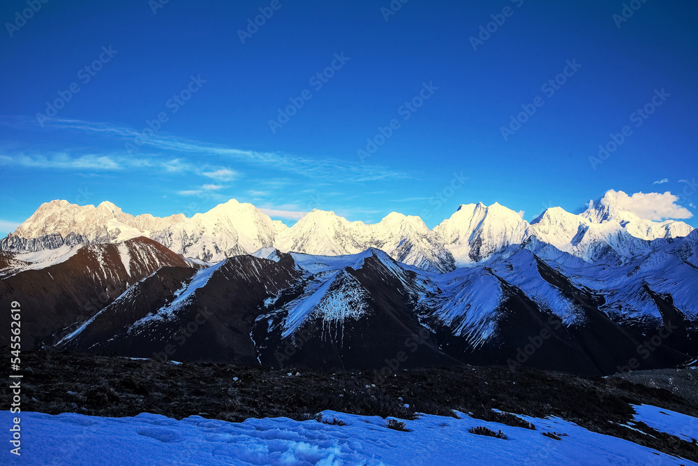 Beautiful Scenery and Tourism Scenery of Gongga Snow Mountain in Western Sichuan Province, China	