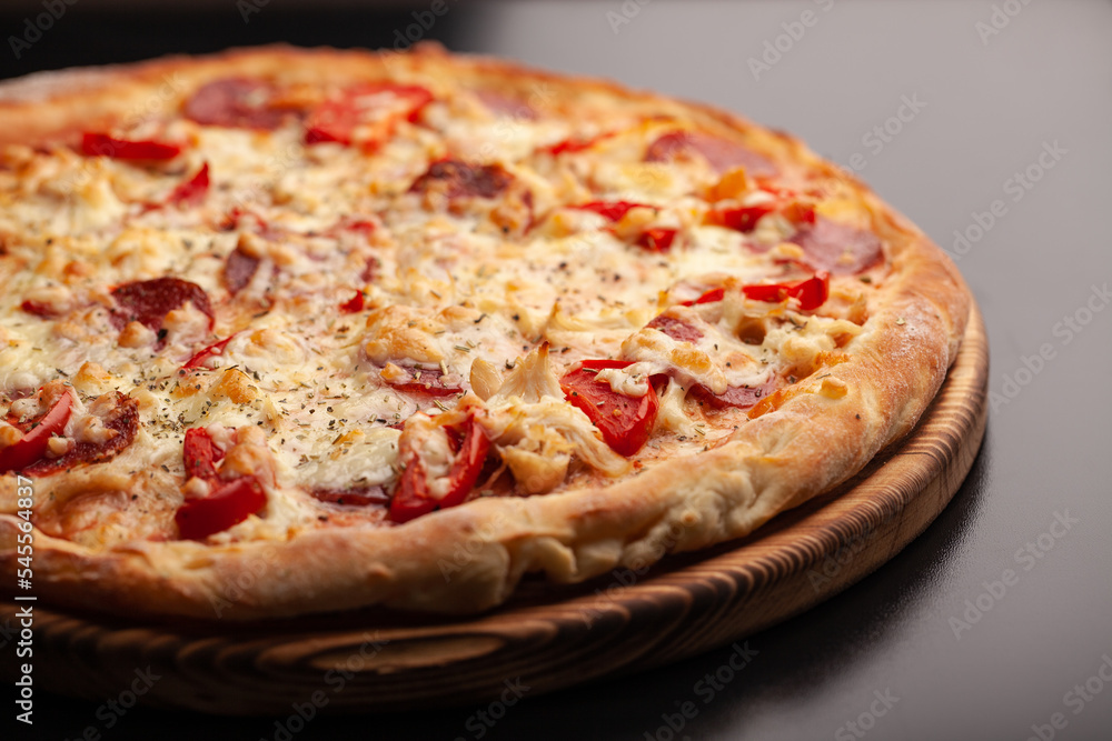 Fresh chees big close up of a pizza Fresh chees big close up of a pizza