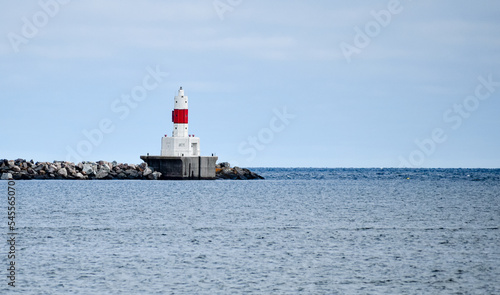 Presque Isle Harbor Breakwater Lighthouse on the Michigan Coastline © Her Life Adventures