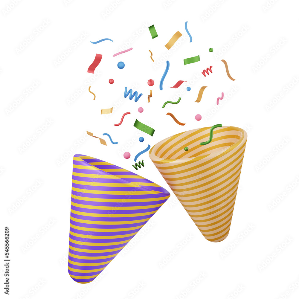 Obraz premium party fireworks isolated. fireworks icon, celebration. 3d illustration PNG file