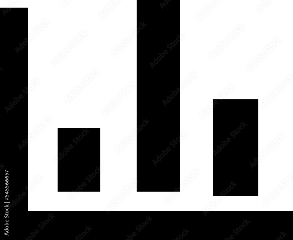 growing graph, bar chart, Flat icon isolated on the white background, flat design vector illustration. 