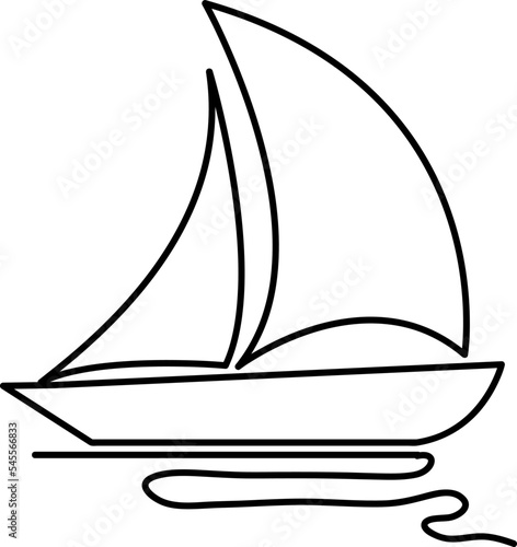 Boat line icon, sailboat vector logo isolated on white background