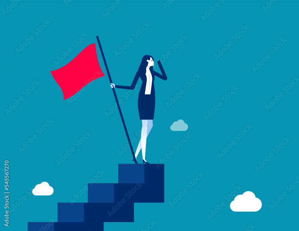 Naklejka premium Success fearless male entrepreneur. Business man leadership vector illustration