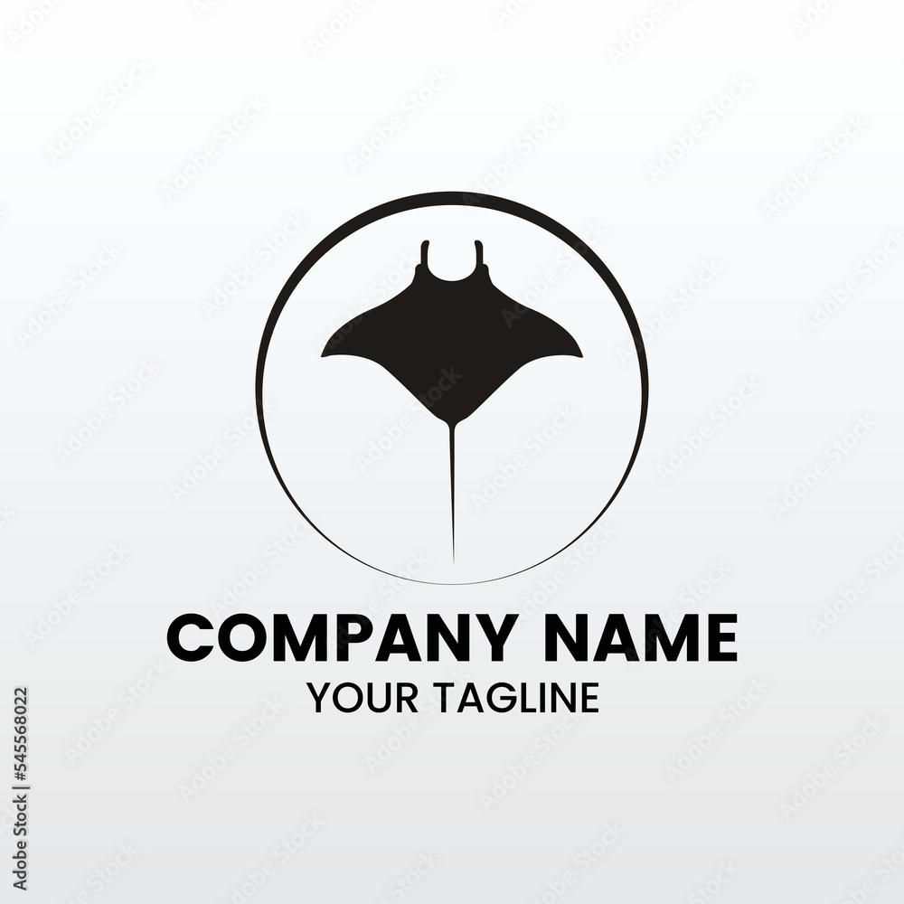 inspiring minimalist silhouette stingray logo template inspiring minimalist silhouette stingray logo template