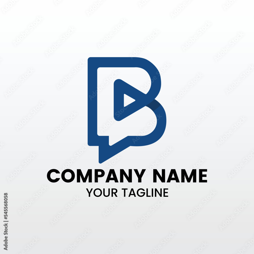 minimalist multimedia Play logo template minimalist multimedia Play logo template