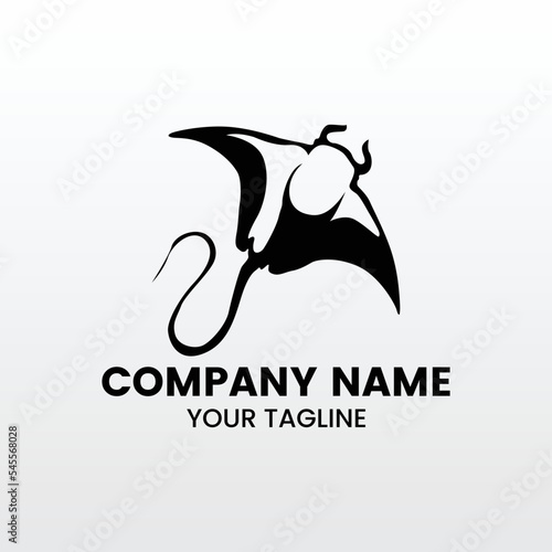 inspiring minimalist silhouette stingray logo template
