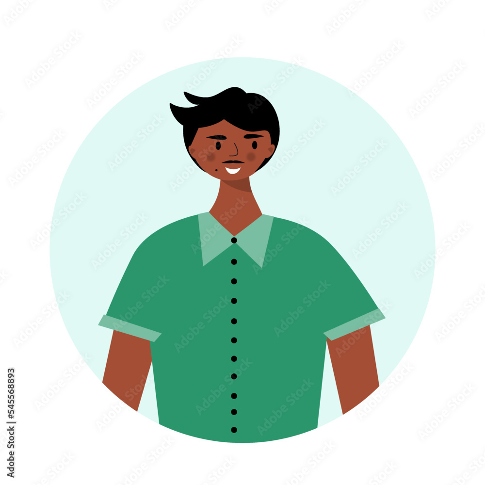 Portrait of bearded man avatar profile background flat ilustration character. Flat design of Portrait boy. Portrait of bearded man avatar profile background flat ilustration character. Flat design of Portrait boy.