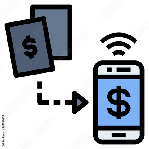 cashless filled outline style icon