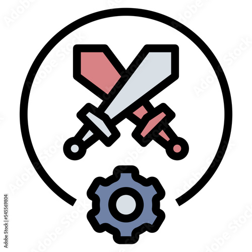 competition filled outline style icon
