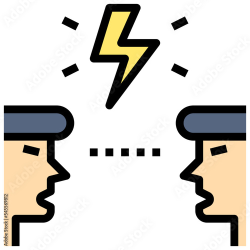confront filled outline style icon