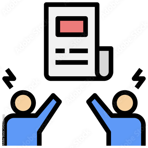 conflict filled outline style icon