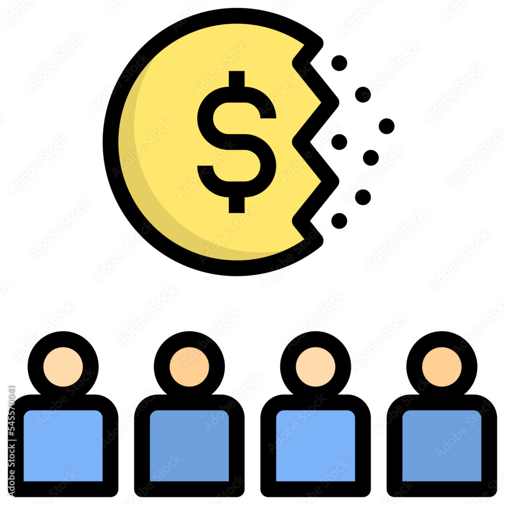 debt filled outline style icon debt filled outline style icon