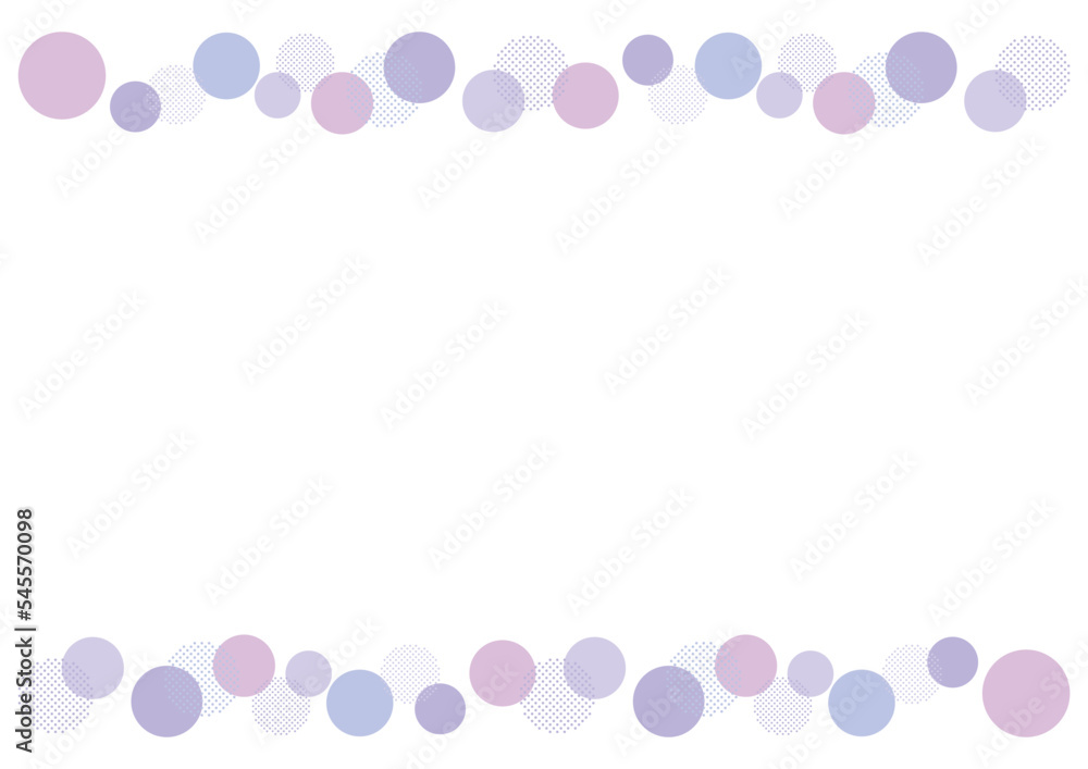 水玉　紫　フレーム  シンプル