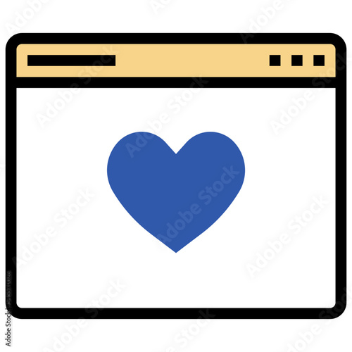 dating filled outline style icon