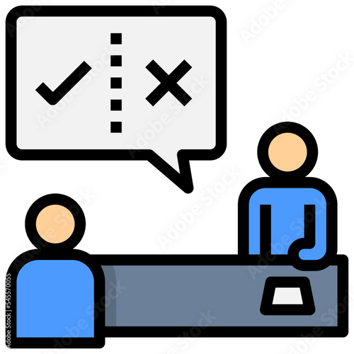 decision filled outline style icon