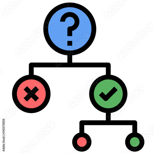 decision filled outline style icon