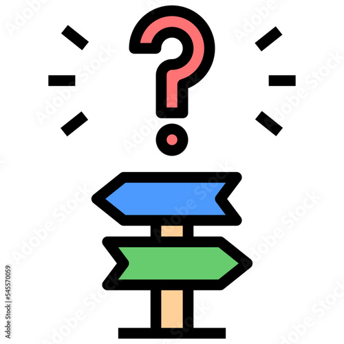 decision filled outline style icon