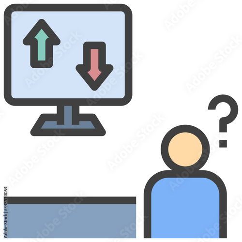 decision filled outline style icon
