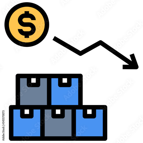 deflation filled outline style icon