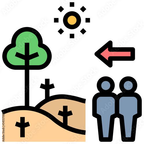 deforestation filled outline style icon