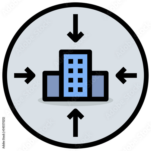 downsizing filled outline style icon