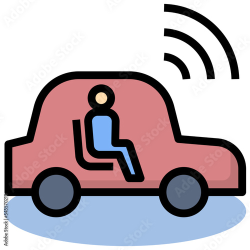 driverless filled outline style icon