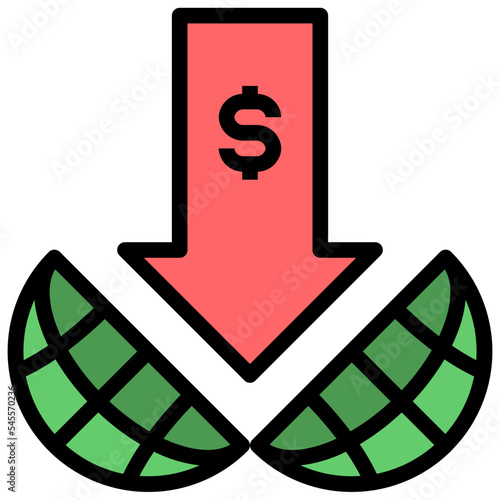 economic filled outline style icon