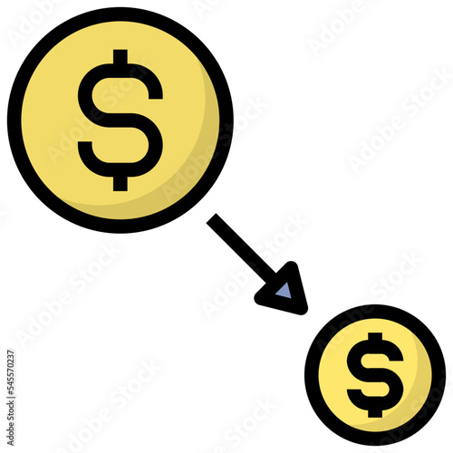 economic filled outline style icon