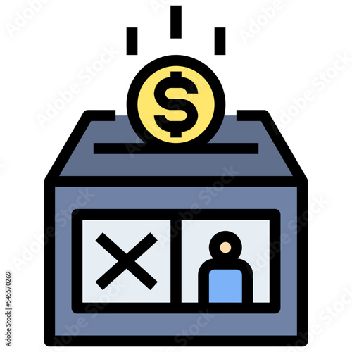 election filled outline style icon