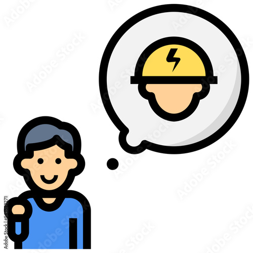 electrician filled outline style icon