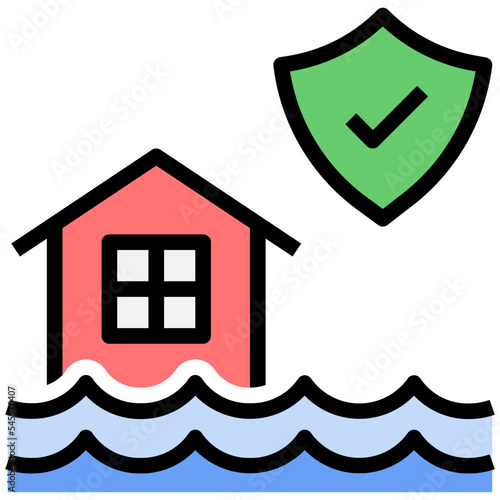 flood filled outline style icon