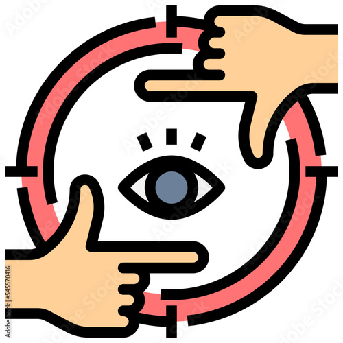 focus filled outline style icon